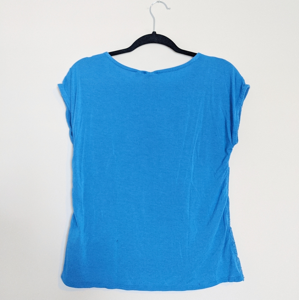 $$$ Covington basic tee with knitted layer blue M - Picture 3 of 4
